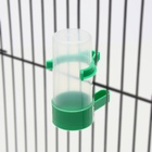 Поилка/кормушка для птиц 3×9 см, 60 мл, зелёная - Фото 2