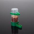 Поилка/кормушка для птиц 3×9 см, 60 мл, зелёная - Фото 7