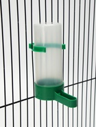 Поилка/кормушка для птиц 10.5×3.5 см, 90 мл, зелёная - Фото 2