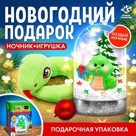 Набор для творчества «Новогодний подарок», ночник, игрушка змея, цвет игрушки в ночнике зелёный 10297125