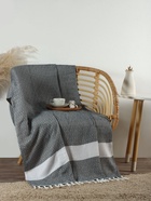 Плед с кисточками «Этель» East, 100×180 см, тёмно-серый - Фото 4