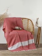 Плед с кисточками «Этель» East, 100×180 см, красный - Фото 4