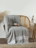 Плед с кисточками «Этель» East, 100×180 см, серый - Фото 4