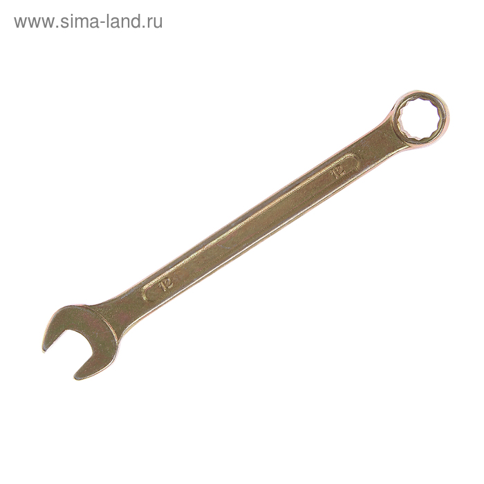 Ключ комбинированный ТУНДРА, желтый цинк, 12 мм - Фото 1