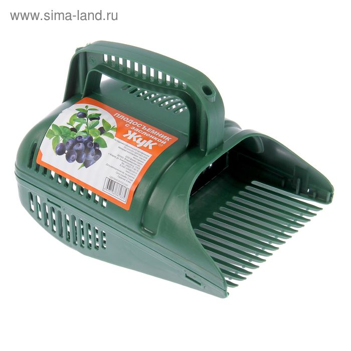 Плодосъёмник ягодный, с ручкой, с заслонкой, пластиковый, «Жук» - Фото 1