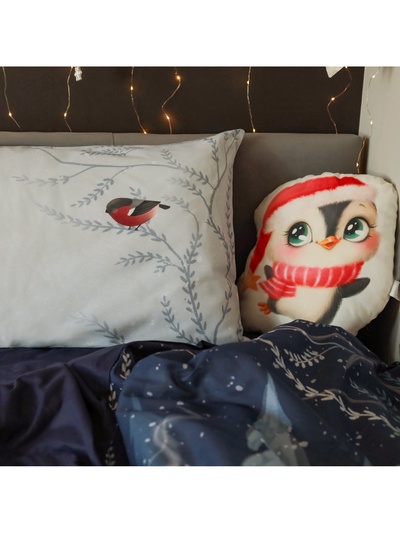 Подушка Этель "Happy penguin" 30х35 см, 100 п/э, велюр