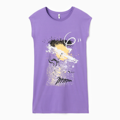 Платье женское домашнее Ohana market, фиолетовое, размер 48