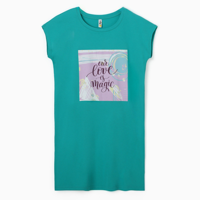 Платье домашнее женское Ohana market, бирюзовое, размер 56