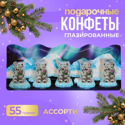 Конфеты подарочные новогодние глазированные «Хозяин Антарктиды», 55 г