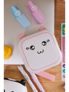 Детский мини принтер для печати с телефона «Кот», модель LPR-19, кабель Туре-С, розово-белый - Фото 1