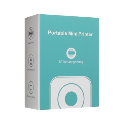 Детский мини принтер для печати с телефона «Кот», модель LPR-19, кабель Туре-С, розово-белый