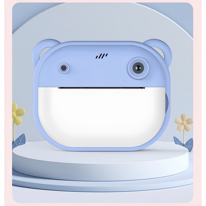 Детский мини принтер с камерой, для печати, модель LPR-21, Туре-С, лента, с ремешком, голубой - Фото 1