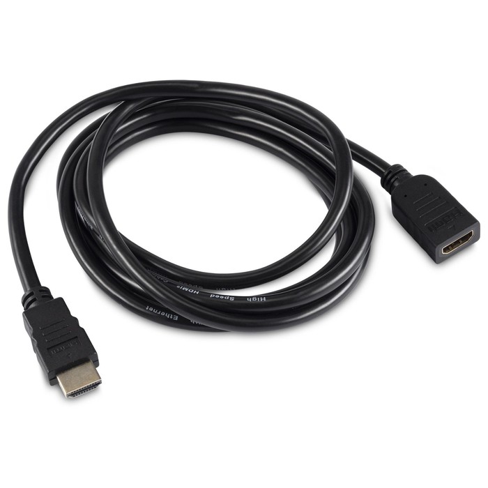 Кабель-удлинитель аудио-видео Buro HDMI (m)/HDMI (f) 2м. позолоч.конт. черный (BU-HDMI2.0-E   107481