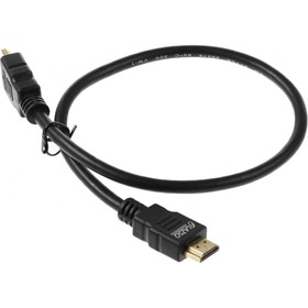 Кабель аудио-видео LAZSO WH-111 HDMI (m)/HDMI (m) 0.5м. позолоч.конт. черный (WH-111(0,5M))   107482