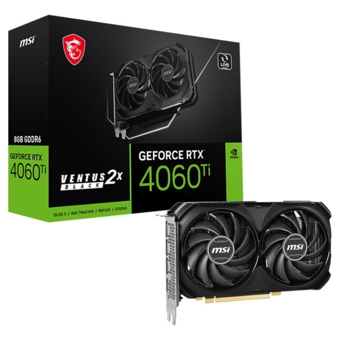 Видеокарта MSI PCI-E 4.0 RTX 4060 Ti VENTUS 2X BLACK 8G NVIDIA GeForce RTX 4060TI 8Gb 128bi   107482 - фото 51644823