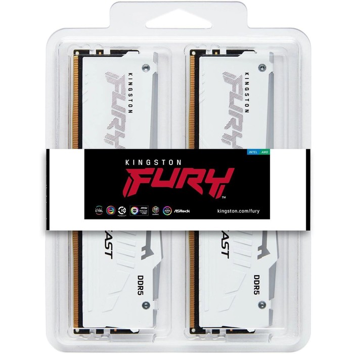 Память DDR5 2x32GB 6000MHz Kingston KF560C36BWEAK2-64 Fury Beast White Expo RGB RTL Gaming   1074836 - фото 51684978