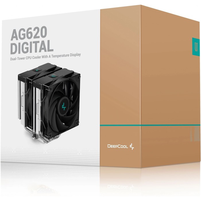 Устройство охлаждения(кулер) Deepcool AG620 Digital Soc-AM5/AM4/1151/1200/2066/1700 черный   1074841 - фото 51651945