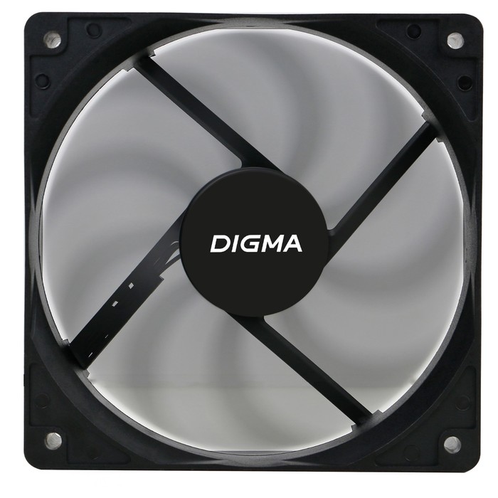 Вентилятор Digma DFAN-120-9 120x120x25mm черный 3-pin 4-pin (Molex)23dB 120gr Ret - фото 51645193