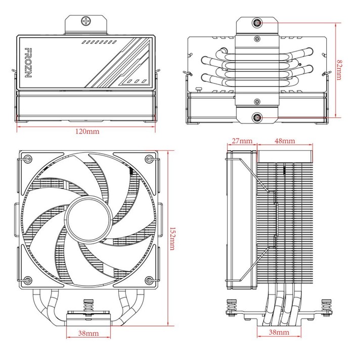 Устройство охлаждения(кулер) ID-Cooling Frozn A410 ARGB Soc-AM5/AM4/1151/1200/1700 черный 4   107484 - фото 51645324