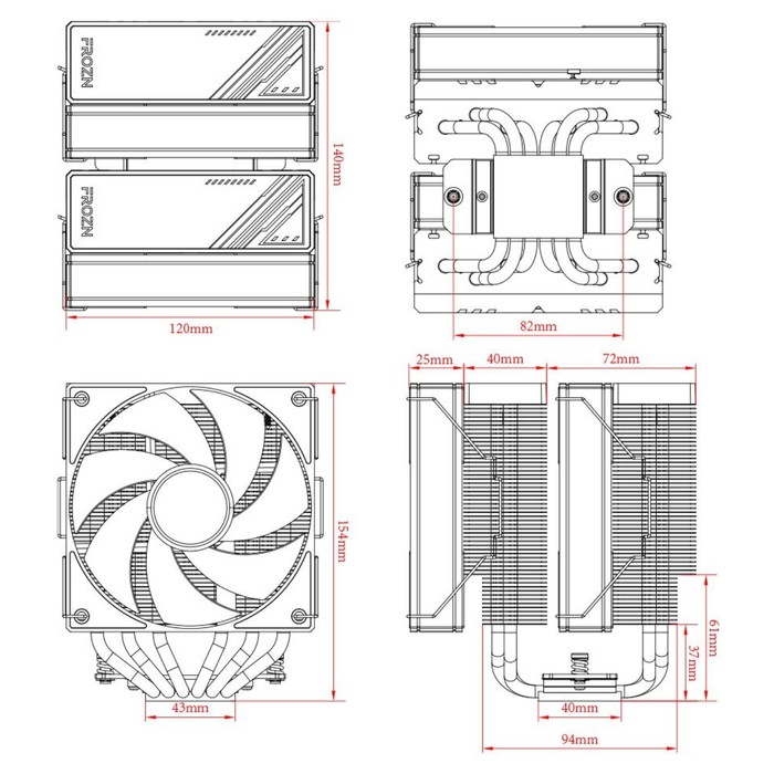 Устройство охлаждения(кулер) ID-Cooling Frozn A620 Soc-AM5/AM4/1151/1200/1700 черный 4-pin   1074848 - фото 51682266