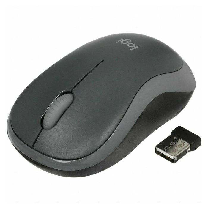 Мышь Logitech M186 черный/серый оптическая (1000dpi) беспроводная USB2.0 для ноутбука (2but   107486 - фото 51645885