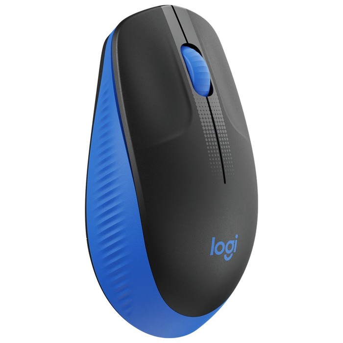 Мышь Logitech M190 черный/синий оптическая (1000dpi) беспроводная USB (2but) - фото 51645900