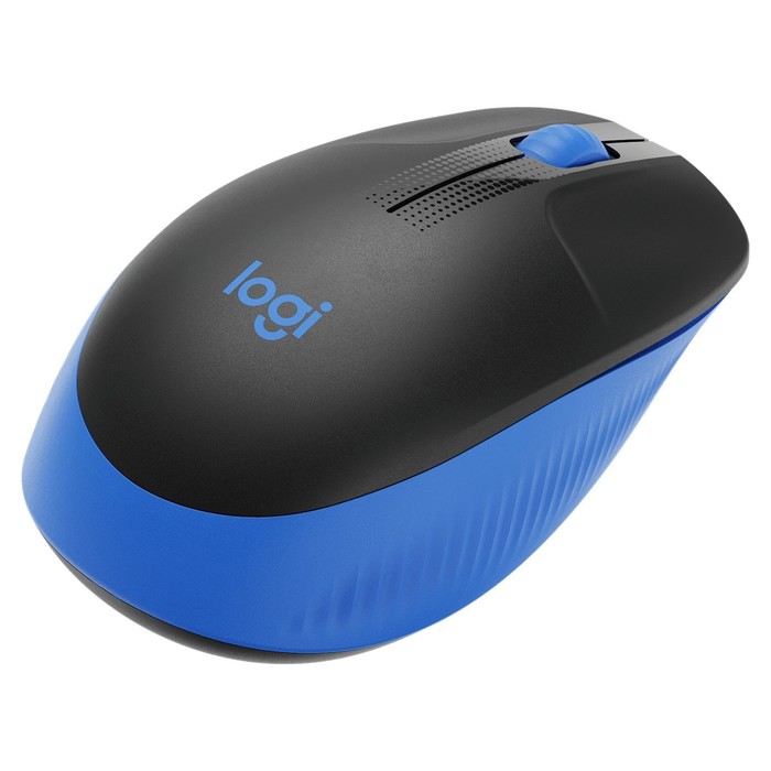 Мышь Logitech M190 черный/синий оптическая (1000dpi) беспроводная USB (2but) - фото 51645902