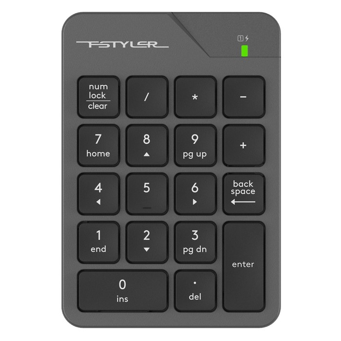 Числовой блок A4Tech FGK21C, серый, беспроводной, USB, slim, для ноутбука - Фото 1