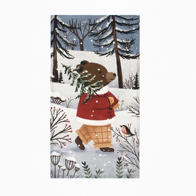 Полотенце кухонное «Этель» Forest bear, 40×73 см, хлопок 100%, саржа 190 г/м²