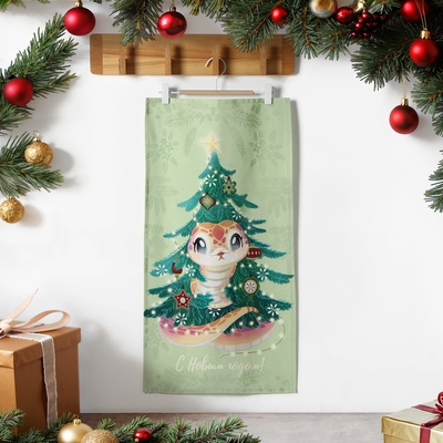 Полотенце Этель Winter story 40×73 см, 100% хлопок, саржа 190 г/м²