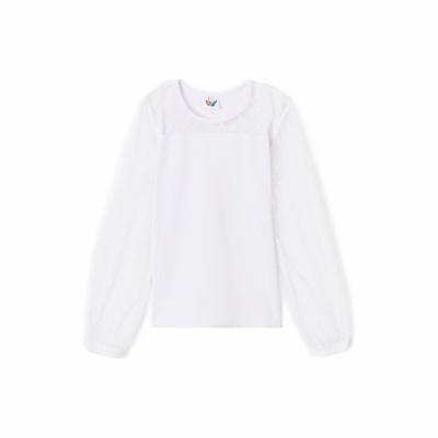 Блузка для девочки школьная, белая, рост 122 см