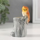 Фигурка - подставка для зубочисток керамика «Филин на пне», 3.7×4.5×8 см - Фото 1
