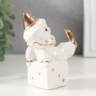 Фигурка керамика «Клоун на игральном кубике», белый с золотом, стразы, 4.4×7×9.5 см - Фото 2