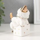 Фигурка керамика «Клоун на игральном кубике», белый с золотом, стразы, 4.4×7×9.5 см - Фото 3