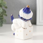 Фигурка керамика «Клоун на игральном кубике», кобальт, 4.4×7×9.5 см - Фото 3