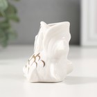 Фигурка керамика подставка д/зубочисток «Белая рыбка», с золотом, 5.2×4×5.5 см - Фото 4
