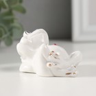 Фигурка керамика «Лягуха на отдыхе», белый с золотом, стразы, 4.5×4×6.2 см - Фото 3