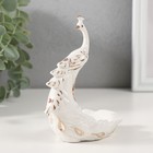 Фигурка-подставка для мелочей керамика «Пава белая», с золотом, стразы - Фото 3