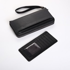 Портмоне-клатч мужской на молнии, с картхолдером, чёрное - Фото 3