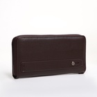 Портмоне-клатч мужской на молнии, с картхолдером, коричневое - Фото 6
