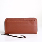 Портмоне-клатч мужской на молнии, с картхолдером, рыжее - Фото 5