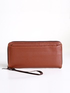 Портмоне-клатч мужской на молнии, с картхолдером, рыжее - Фото 5