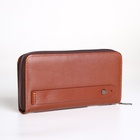 Портмоне-клатч мужской на молнии, с картхолдером, рыжее - Фото 6