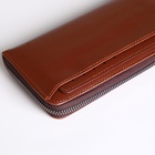 Портмоне-клатч мужской на молнии, с картхолдером, рыжее - Фото 4