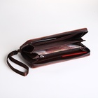 Портмоне-клатч мужской на молнии, с картхолдером, рыжее - Фото 2