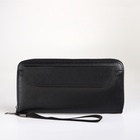 Портмоне-клатч мужской на молнии, с ручкой, чёрное - Фото 5