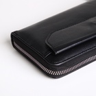 Портмоне-клатч мужской на молнии, с ручкой, чёрное - Фото 4