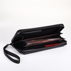 Портмоне-клатч мужской на молнии, с ручкой, чёрное - Фото 2