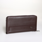 Портмоне-клатч мужской на молнии, с ручкой, коричневое - Фото 5