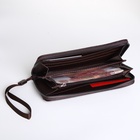 Портмоне-клатч мужской на молнии, с ручкой, коричневое - Фото 2